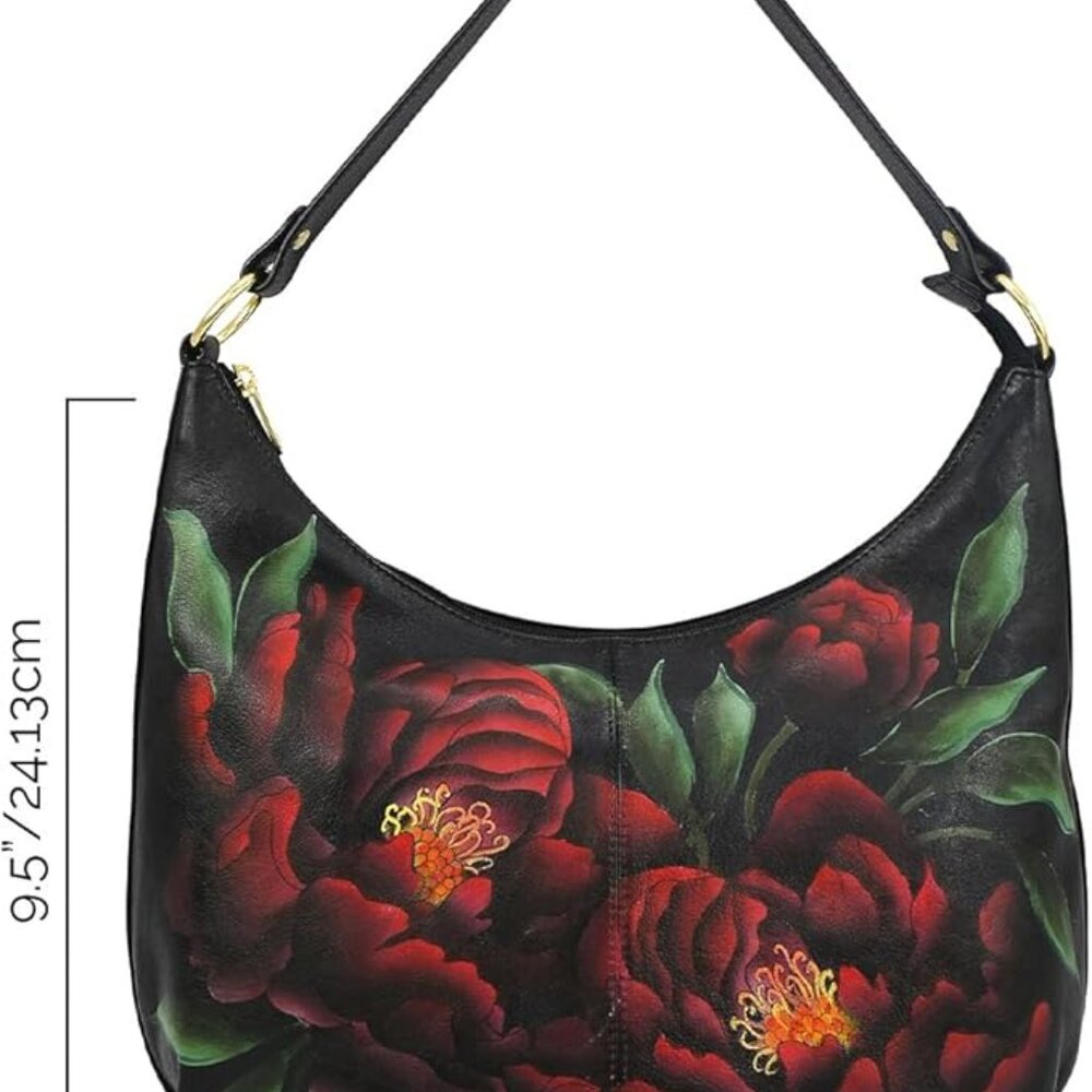 Anuschka Women's Original Hand-Painted Genuine Leather Ruched Hobo NEW Dust Bag - Picture 2 of 8